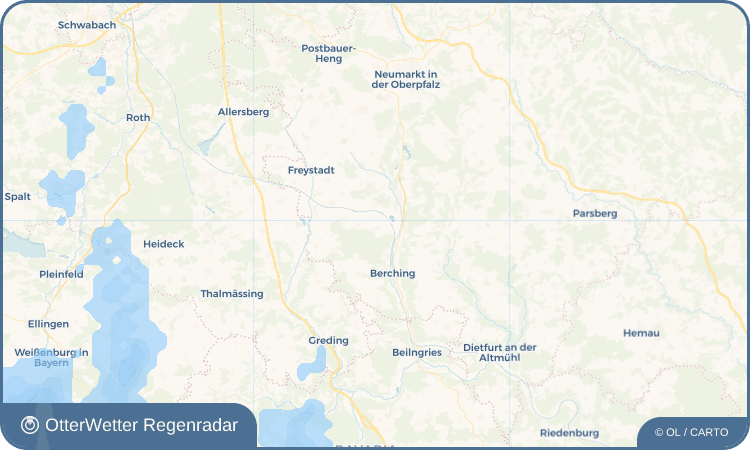 Wetter-Widget-Vorschau mit Vorhersagedaten für Erasbach