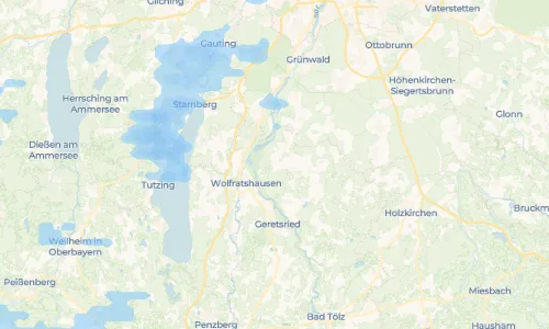 Regenradar Ergertshausen: aktuelle Niederschläge in Ergertshausen und Umgebung, Stand 20. Oktober 2026 um 18:45 Uhr