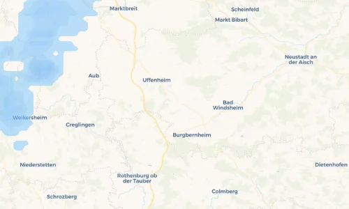 Regenradar-Vorschau: aktuelle Niederschläge in Ermetzhofen und Umgebung