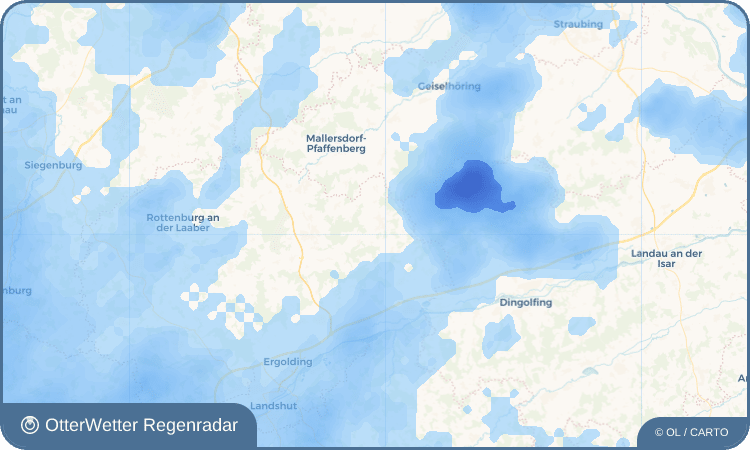 Widget-Vorschau für Feuchten Wetter-Widget-Vorschau mit Vorhersagedaten für Feuchten