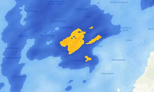 Regenradar Vorschaubild - Aktuelle Niederschläge in Göpfersgrün und Umgebung