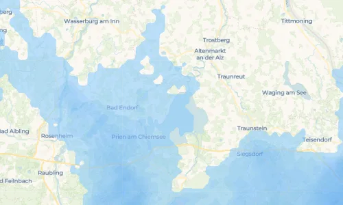 Regenradar Vorschaubild - Aktuelle Niederschläge in Gollenshausen am Chiemsee und Umgebung