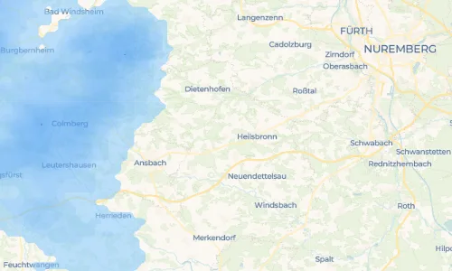 Regenradar Großhaslach: aktuelle Niederschläge in Großhaslach und Umgebung, Stand 21. Oktober 2026 um 15:15 Uhr