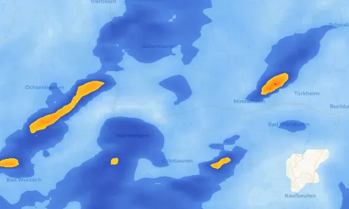 Regenradar Vorschaubild - Aktuelle Niederschläge in Günz und Umgebung