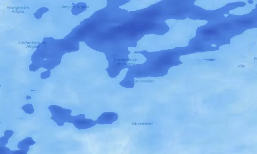 Regenradar Vorschaubild - Aktuelle Niederschläge in Gunzesried und Umgebung