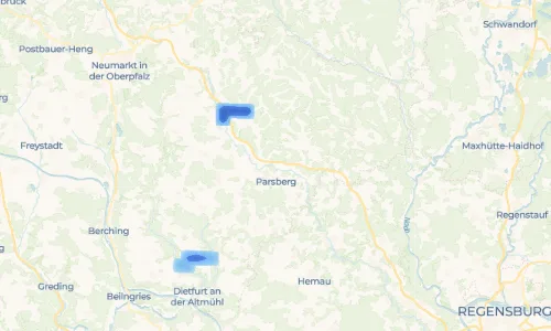 Regenradar Hackenhofen: aktuelle Niederschläge in Hackenhofen und Umgebung, Stand 18. Oktober 2026 um 12:15 Uhr