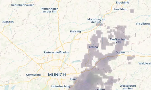 Regenradar Vorschaubild - Aktuelle Niederschläge in Hallbergmoos und Umgebung