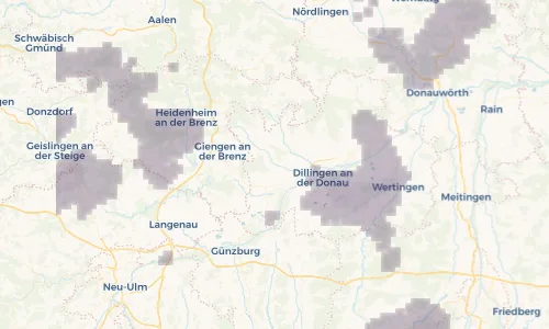 Regenradar Vorschaubild - Aktuelle Niederschläge in Haunsheim und Umgebung