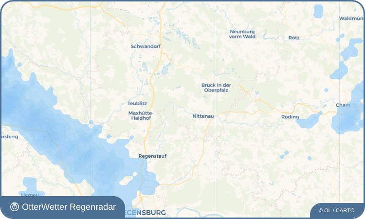 OtterWetter Regenradar-Widget Hof am Regen