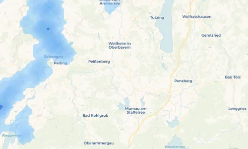 Regenradar Vorschaubild - Aktuelle Niederschläge in Huglfing und Umgebung