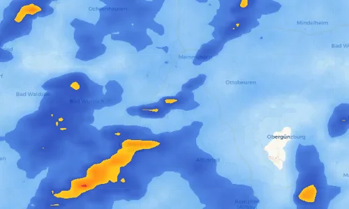Regenradar Vorschaubild - Aktuelle Niederschläge in Illerbeuren und Umgebung