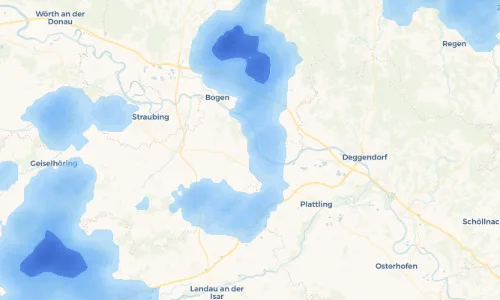 Regenradar Vorschaubild - Aktuelle Niederschläge in Irlbach an der Donau und Umgebung