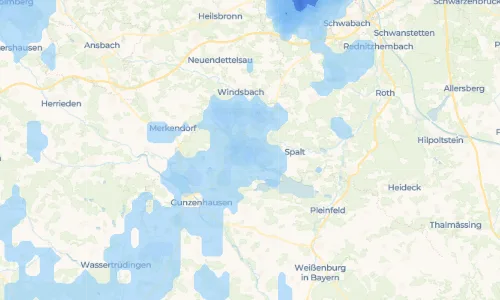Regenradar-Vorschau: aktuelle Niederschläge in Kalbensteinberg und Umgebung