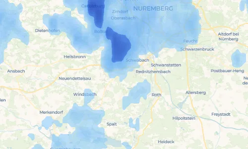 Regenradar Kammerstein: aktuelle Niederschläge in Kammerstein und Umgebung, Stand 17. Oktober 2026 um 12:30 Uhr