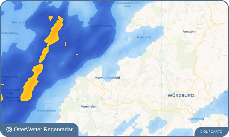 Widget-Vorschau für Karbach Wetter-Widget-Vorschau mit Vorhersagedaten für Karbach
