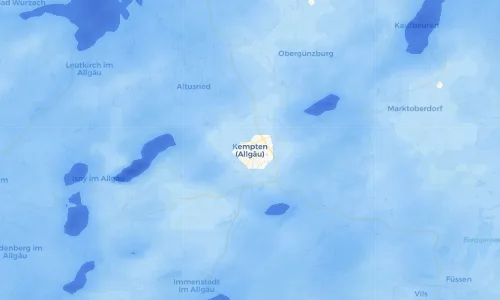 Regenradar Vorschaubild - Aktuelle Niederschläge in Kempten (Allgäu) und Umgebung