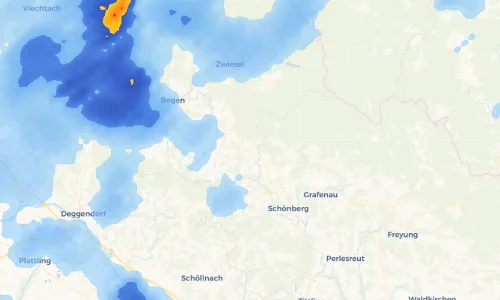 Regenradar Vorschaubild - Aktuelle Niederschläge in Kirchdorf im Wald und Umgebung