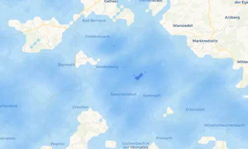 Regenradar Vorschaubild - Aktuelle Niederschläge in Kirchenpingarten und Umgebung