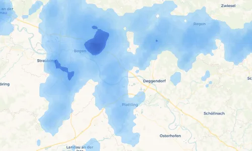 Regenradar Vorschaubild - Aktuelle Niederschläge in Kleinschwarzach und Umgebung