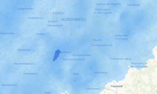 Regenradar Vorschaubild - Aktuelle Niederschläge in Kleinschwarzenlohe und Umgebung