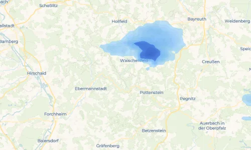 Regenradar Köttweinsdorf: aktuelle Niederschläge in Köttweinsdorf und Umgebung, Stand 25. Oktober 2026 um 11:50 Uhr