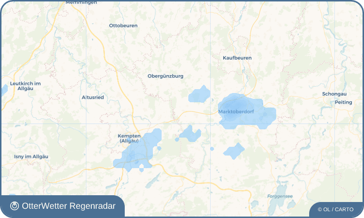 Widget-Vorschau für Kraftisried Wetter-Widget-Vorschau mit Vorhersagedaten für Kraftisried