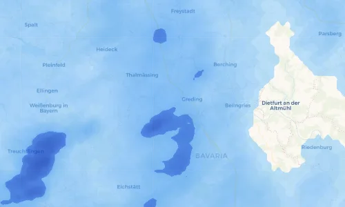 Regenradar Vorschaubild - Aktuelle Niederschläge in Kraftsbuch und Umgebung