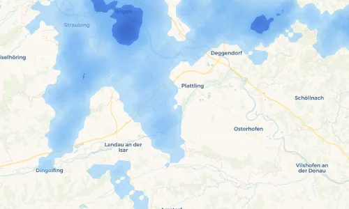 Regenradar Vorschaubild - Aktuelle Niederschläge in Lailling und Umgebung
