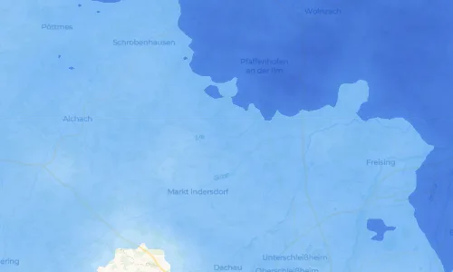 Regenradar Lampertshausen: aktuelle Niederschläge in Lampertshausen und Umgebung, Stand 22. Oktober 2026 um 21:20 Uhr