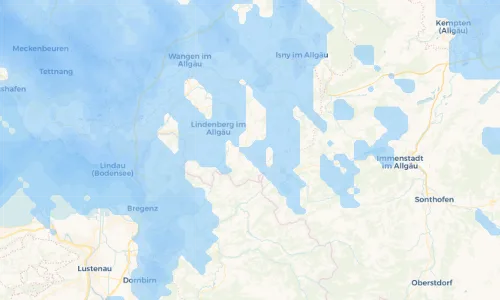 Regenradar Vorschaubild - Aktuelle Niederschläge in Langenried und Umgebung