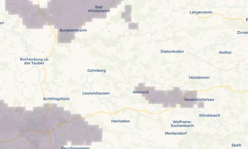 Regenradar Vorschaubild - Aktuelle Niederschläge in Lehrberg und Umgebung