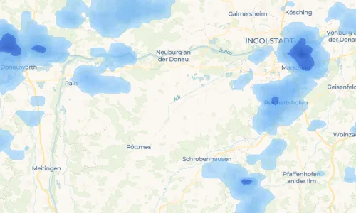 Regenradar Vorschaubild - Aktuelle Niederschläge in Ludwigsmoos und Umgebung