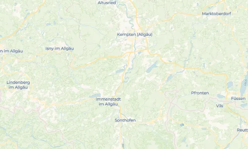 Regenradar Martinszell im Allgäu: aktuelle Niederschläge in Martinszell im Allgäu und Umgebung, Stand 22. Oktober 2026 um 14:45 Uhr