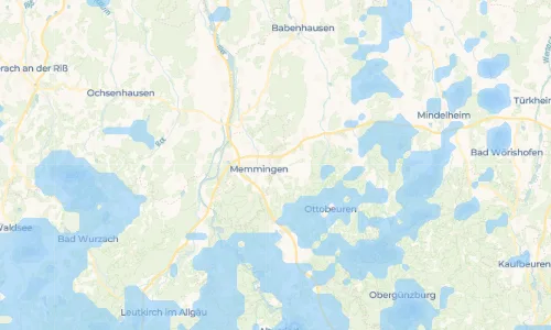Regenradar Vorschaubild - Aktuelle Niederschläge in Memmingerberg und Umgebung