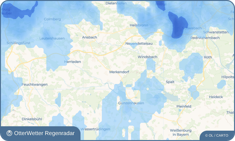 Widget-Vorschau für Merkendorf Wetter-Widget-Vorschau mit Vorhersagedaten für Merkendorf