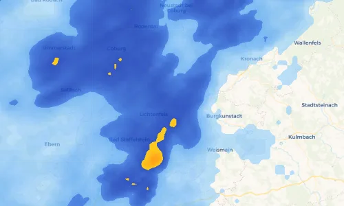 Regenradar Vorschaubild - Aktuelle Niederschläge in Michelau in Oberfranken und Umgebung
