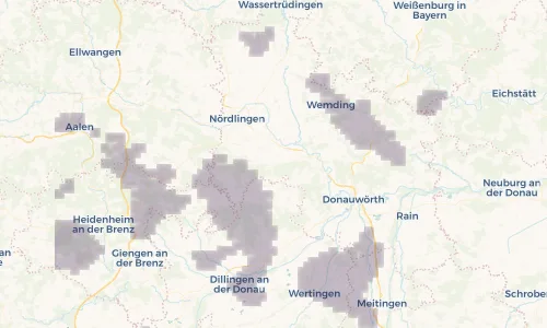 Regenradar Vorschaubild - Aktuelle Niederschläge in Mönchsdeggingen und Umgebung