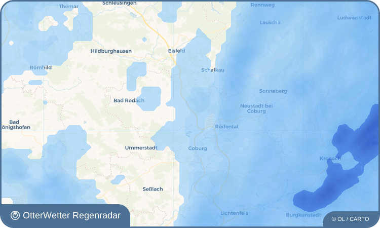 Wetter-Widget-Vorschau mit Vorhersagedaten für Moggenbrunn