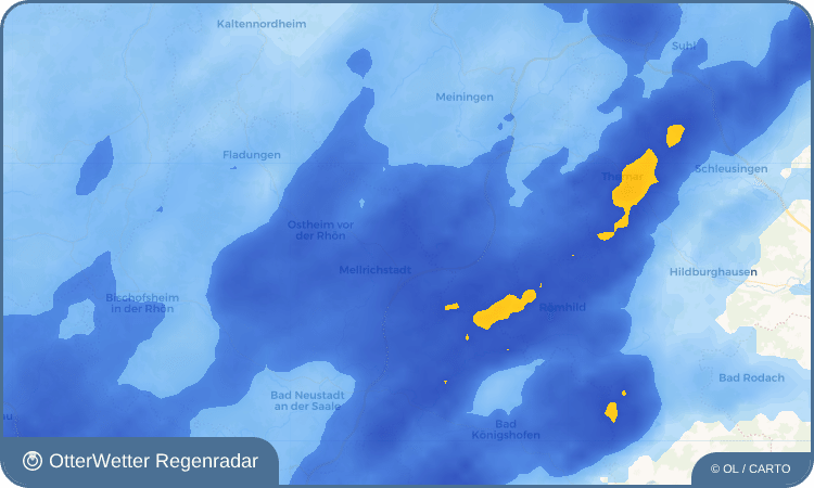 Wetter-Widget-Vorschau mit Vorhersagedaten für Mühlfeld