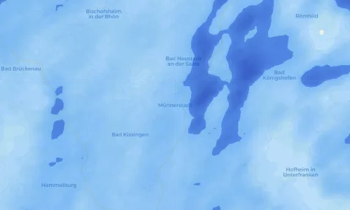 Regenradar Vorschaubild - Aktuelle Niederschläge in Münnerstadt und Umgebung