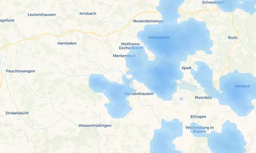 Regenradar-Vorschau: aktuelle Niederschläge in Muhr am See und Umgebung