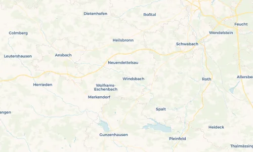 Regenradar Vorschaubild - Aktuelle Niederschläge in Neuses bei Windsbach und Umgebung