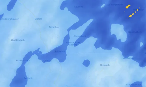 Regenradar Vorschaubild - Aktuelle Niederschläge in Neustadt bei Coburg und Umgebung