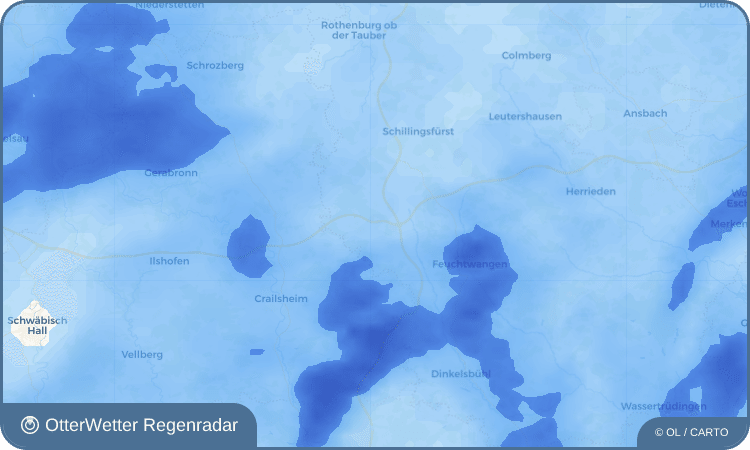 Widget-Vorschau für Oberampfrach Wetter-Widget-Vorschau mit Vorhersagedaten für Oberampfrach