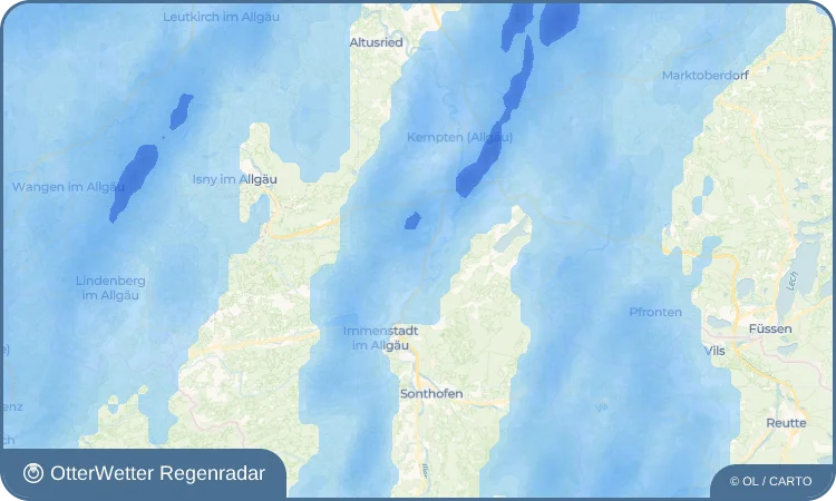 Widget-Vorschau für Oberdorf bei Immenstadt Wetter-Widget-Vorschau mit Vorhersagedaten für Oberdorf bei Immenstadt