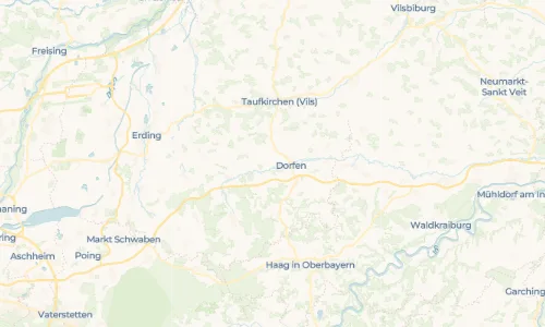 Regenradar Oberdorfen: aktuelle Niederschläge in Oberdorfen und Umgebung, Stand 22. Oktober 2026 um 3:50 Uhr