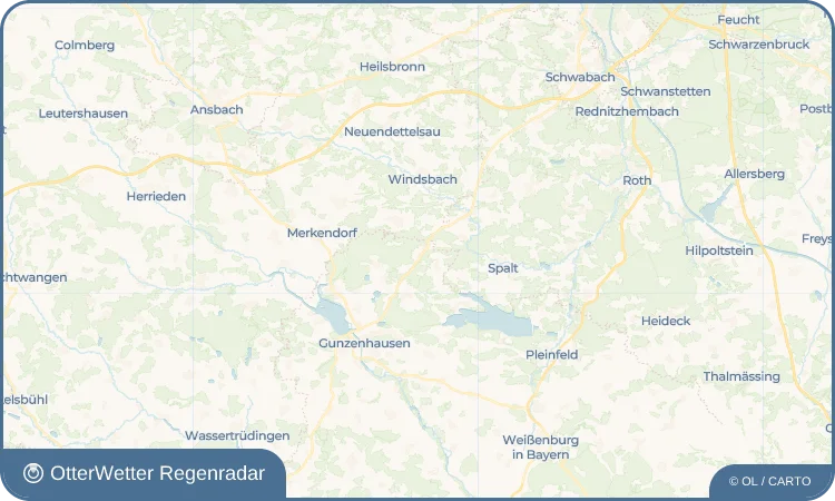 Widget-Vorschau für Obererlbach Wetter-Widget-Vorschau mit Vorhersagedaten für Obererlbach