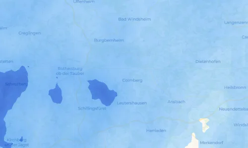 Regenradar Vorschaubild - Aktuelle Niederschläge in Oberfelden und Umgebung