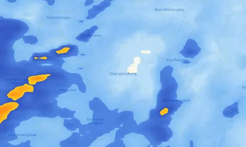 Regenradar Vorschaubild - Aktuelle Niederschläge in Obergünzburg und Umgebung