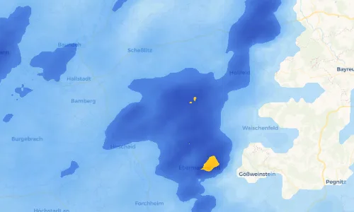 Regenradar Vorschaubild - Aktuelle Niederschläge in Oberleinleiter und Umgebung